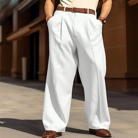 Men's Wide Leg Leisure Front Pocket Straight  Pants