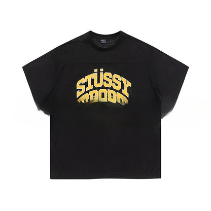 Sports And Leisure Jersey Letter Printing Simple Short Sleeve