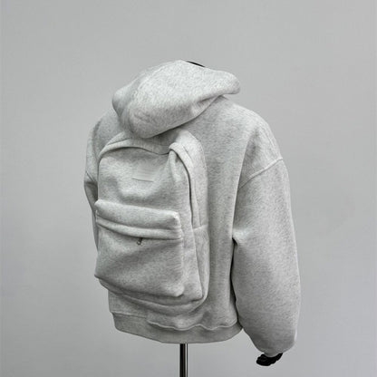 Men's Coat Flower Gray Back Schoolbag Design